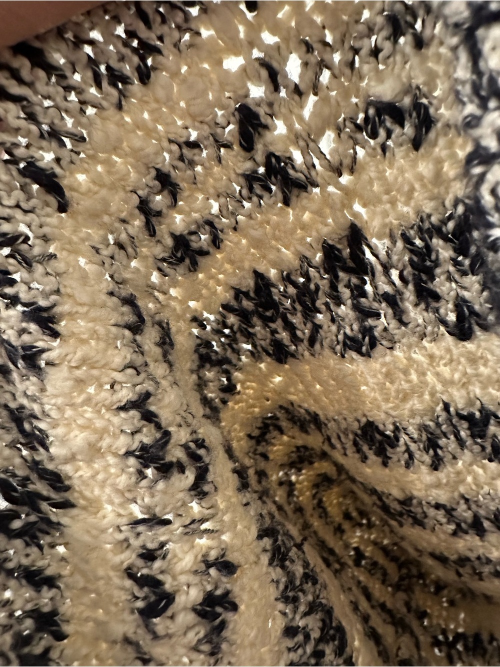 J. Jill Cream and Black Textured Striped Crewneck Sweater - Picture 5 of 6